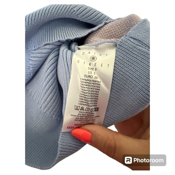 Daisy Street - ASOS patchwork pastel relaxed knitted sweater size Small - Picture 8 of 8